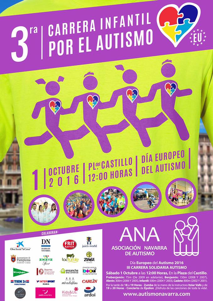 III Carrera Solidaria por el Autismo (1 de octubre en la Plaza del Castillo)